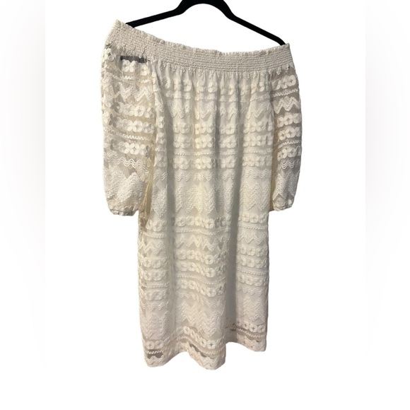 Trina Turk hoku embroidery lace off shoulder mini dress size M - Picture 6 of 13